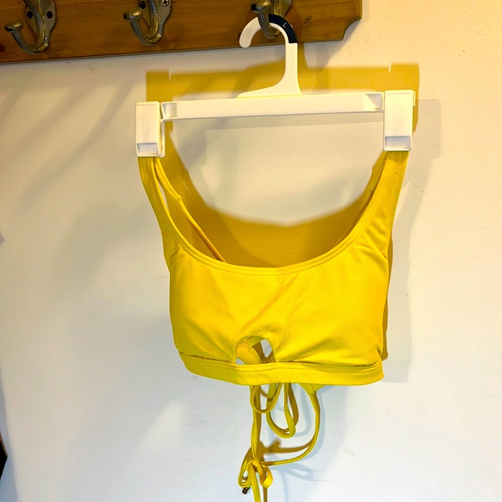 Everything But Water Sunsets Sustainable Yellow Brandi Bralette Bikini Top Small